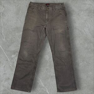 Wolverine Canvas Carpenter Pants Dark Grey Faded Workwear - 34x30